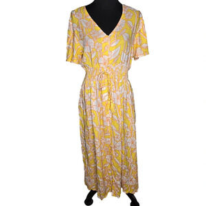 Margaux Riviera Yellow Floral Midi Dress